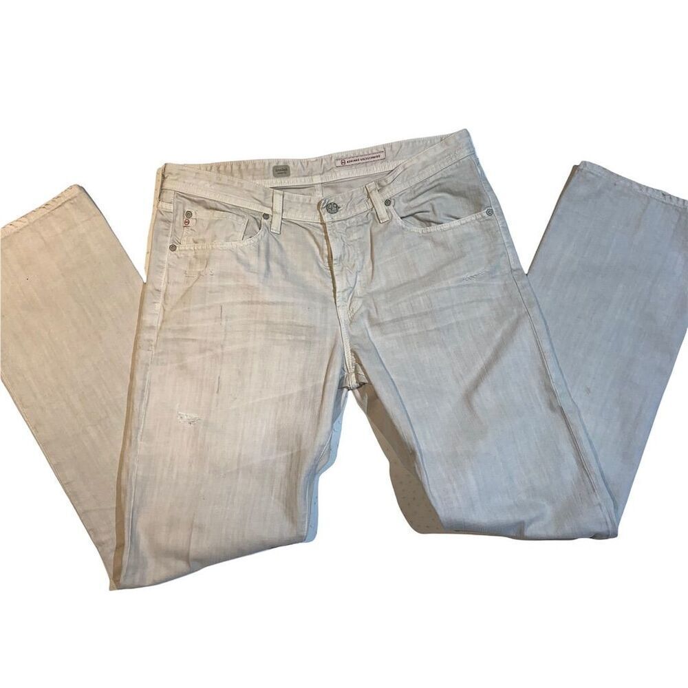 🧊 AG Adriano Goldschmied Jeans 👖 Light Gray Straight Fit - Size 36